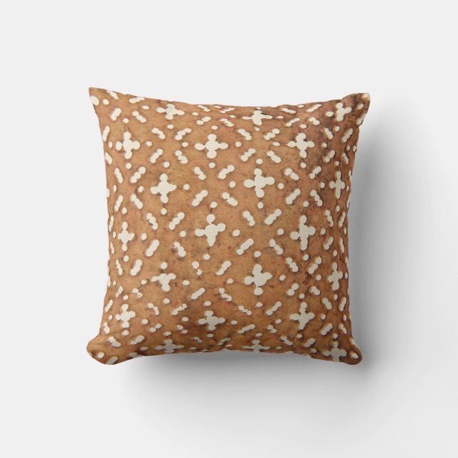 Mud Cloth, Brown Throw Pillow (Front)