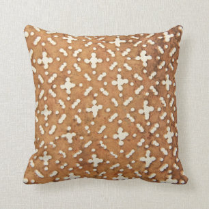 Mud Cloth, Brown Throw Pillow