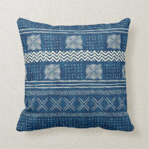 Mud Cloth Geometric Stripe Teal Blue