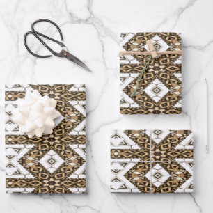 Mud cloth pattern wrapping paper sheet
