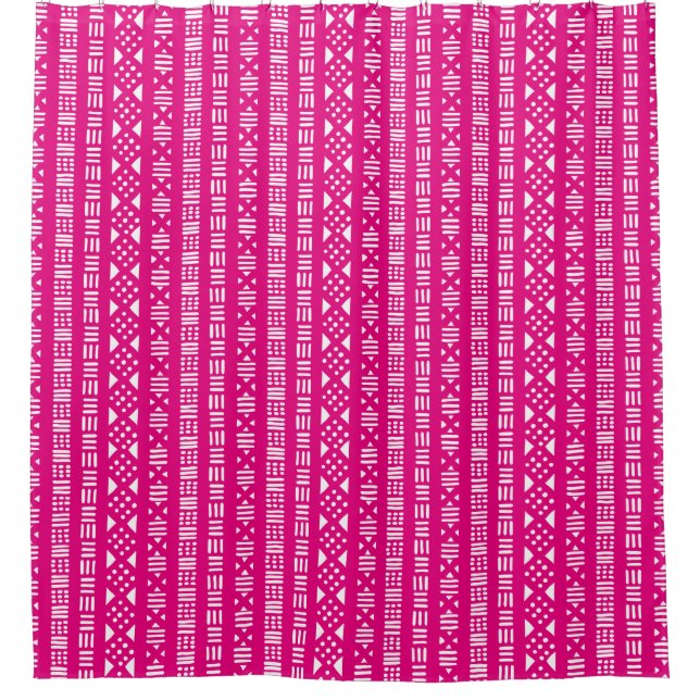 Mud Cloth Style 01 - White on Hot Pink e5007a (Front)
