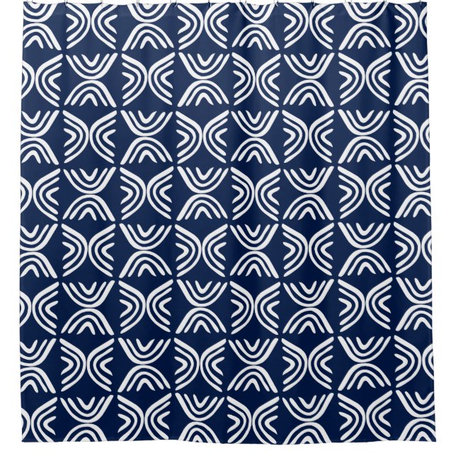 Mud Cloth Style 080215 - White on Dark Blue 001744 (Front)