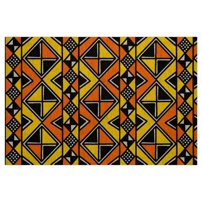 Mud Cloth Style 100215 - Amber and Orange (Fat Quarter)