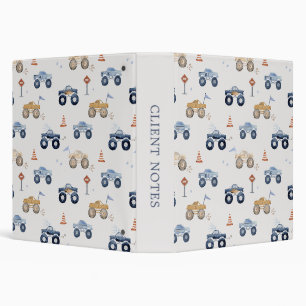 Mud Mayhem Monster Trucks - baby boy racing Binder