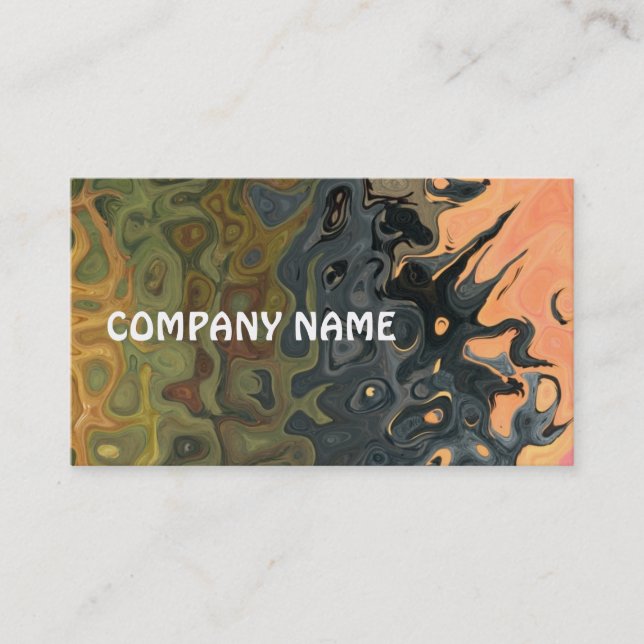 Mud, Slate, Flame, White Abstract Business Card (Front)