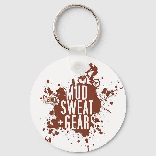 Mud Sweat + Gears Keychain (Front)