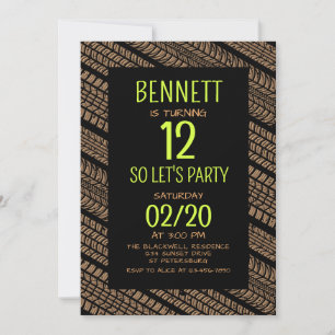 Mud Tire Birthday Invitation