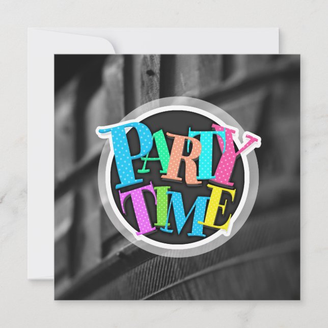 Mud Tire Tread Photo Invitation (Front)