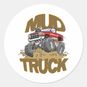 Mud Truck Chevy Classic Round Sticker