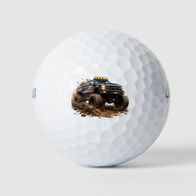 Mud Truck Power – Off-Road Beast Design Golf Balls (Front)
