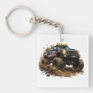 Mud Truck Power – Off-Road Beast Design Keychain