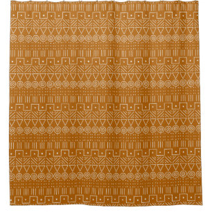 Mudcloth Pattern, Geometric, Rust, Burnt Orange
