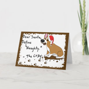 Muddy Christmas Corgi Christmas Card