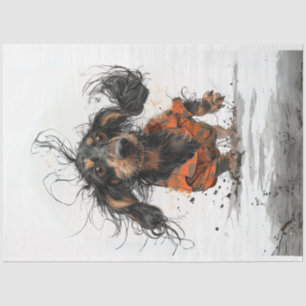 Muddy Melody Dachshund Decoupage  Tissue Paper