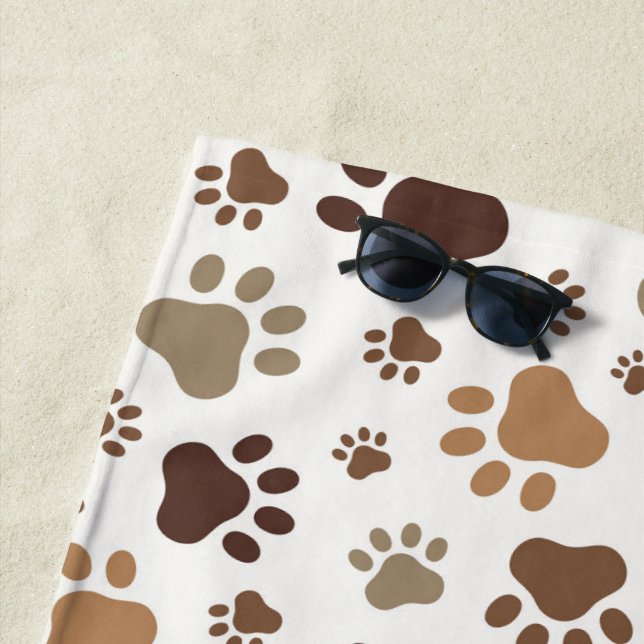 Muddy Paw Prints Beach Towel (In Situ)