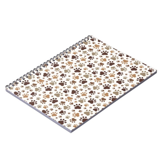 Muddy Paw Prints Spiral Notebook (Left Side)