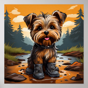 Muddy Paws, Happy Heart: Yorkie in Boots Wall Art