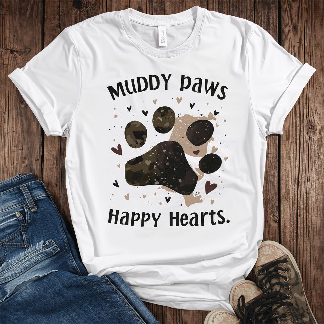 Muddy Paws Happy Hearts Dog Lover Shirt – Cute Pet (Creator Uploaded)