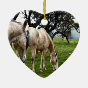 Muddy White Horses, Ceramic Ornament