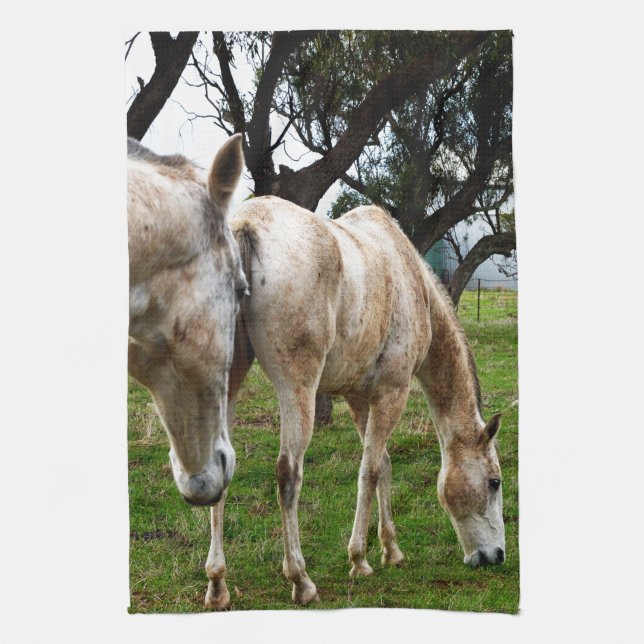 Muddy White Horses, Kitchen Towel (Vertical)
