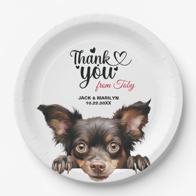 Mudi Dog Paper Plate (Front)