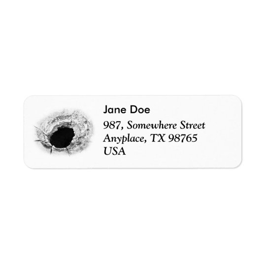 Mudpot or hole return address label