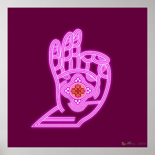 Mudra Maroon Poster