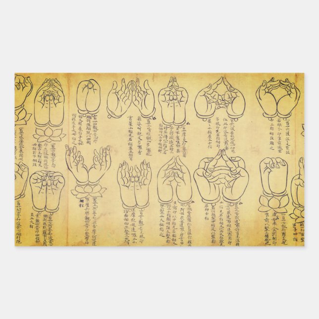 Mudras (12th-century Japanese scroll) Sticker (Front)