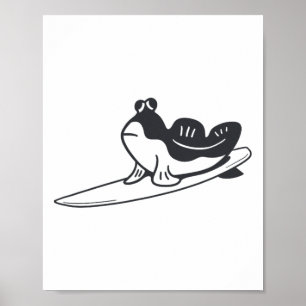 Mudskipper Is Surfing. Minimalist Design For Surfe Poster
