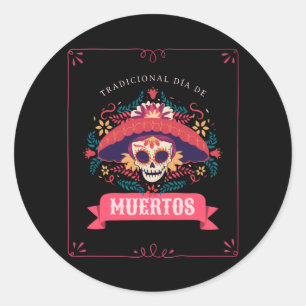 Muertos Skull Day of the Dead Classic Round Sticker