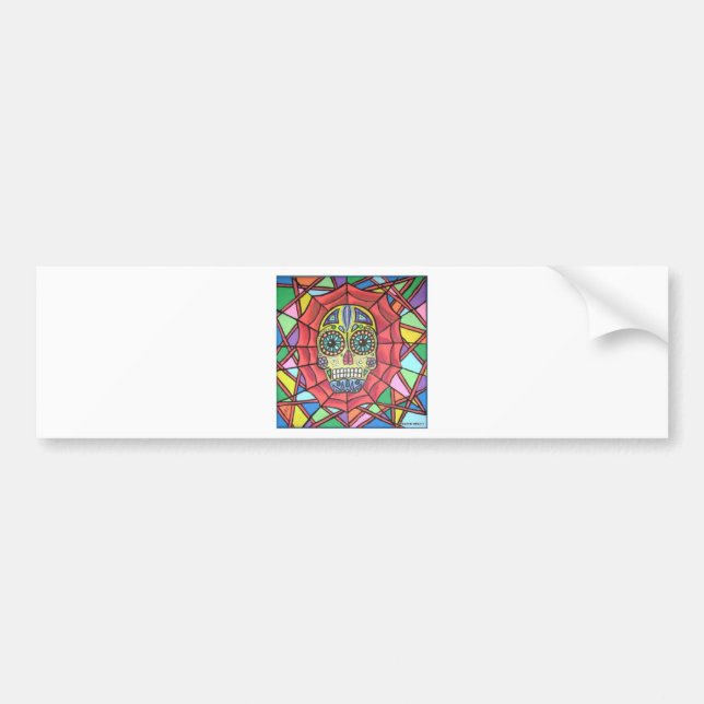 Muertos Sugar Skull Web Bumper Sticker (Front)