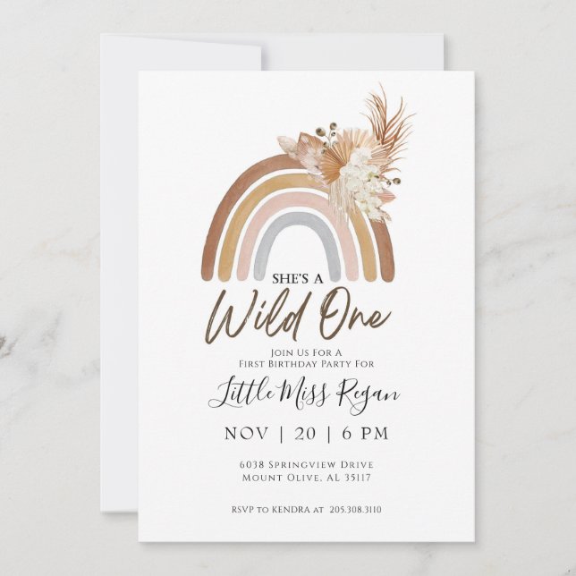 Muet Arc-en-ciel WILD une première invitation à l' (Devant)