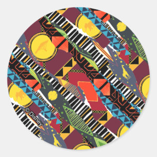 Mufasa Pride Lands Tapestry Pattern Classic Round Sticker