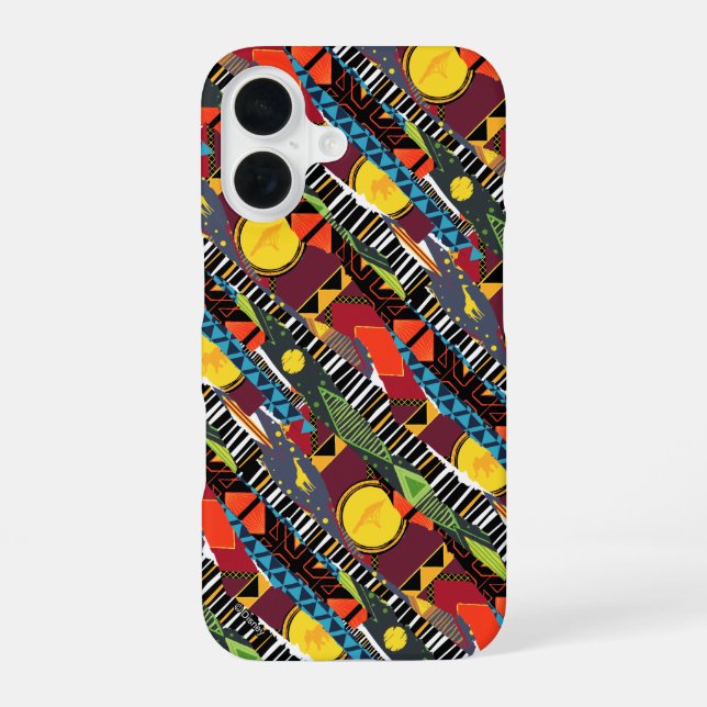 Mufasa Pride Lands Tapestry Pattern iPhone 16 Case (Back)
