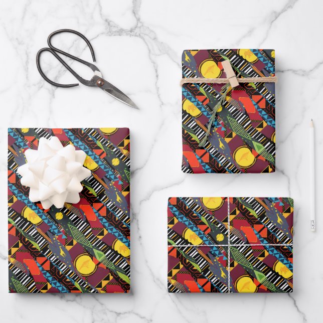 Mufasa Pride Lands Tapestry Pattern Wrapping Paper Sheet (Front)