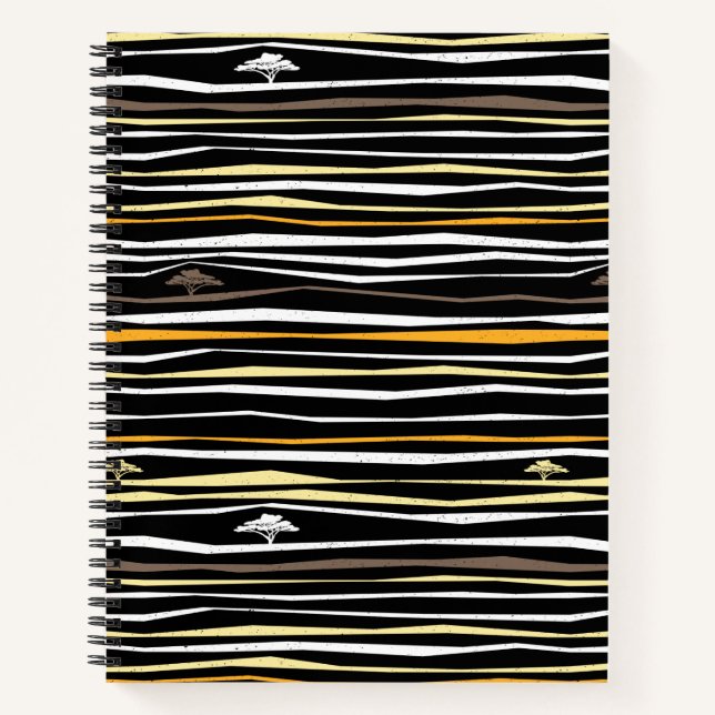 Mufasa Savanna Stripe Pattern Notebook (Front)