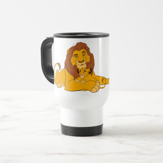 Mufasa & Simba Resting Travel Mug (Front Left)