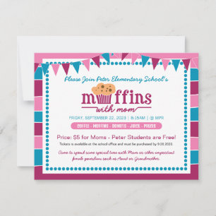 Muffin avec maman Invitation pour l'école/l'organi