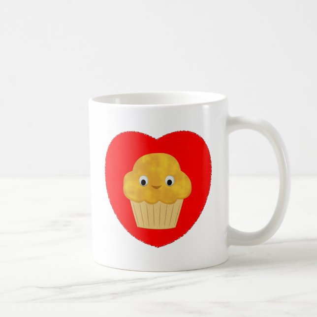 Muffin De Maïs Caricature Cute En Mug De Café Coeu (Droite)