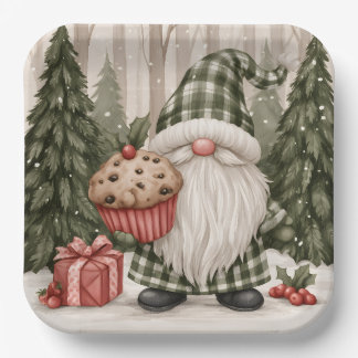 Muffin Gnome Paper Plate