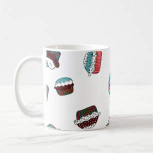 Muffin. Happy birthday cupcake background in white Coffee Mug