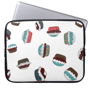 Muffin. Happy birthday cupcake background in white Laptop Sleeve