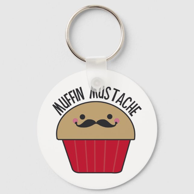 Muffin Moustache Keychain (Front)
