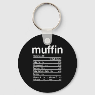 Muffin Nutrition Facts Funny Thanksgiving Christma Keychain