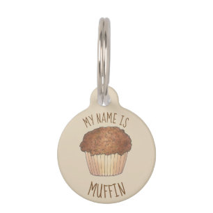Muffin the Dog Crumb Streusel Pastry Baked Goods Pet Tag