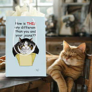 Muffin Top Cat Medium Gift Bag