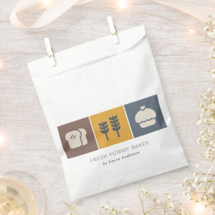 Muffin Wheat Bread Ochre Brown Grey Chef Baking Favour Bag