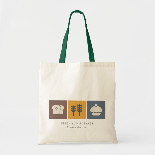 Muffin Wheat Bread Ochre Brown Grey Chef Baking Tote Bag (Front)