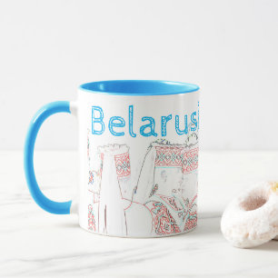 Mug Б funky Biélorussie е л а р с у Coupe folk Cross S