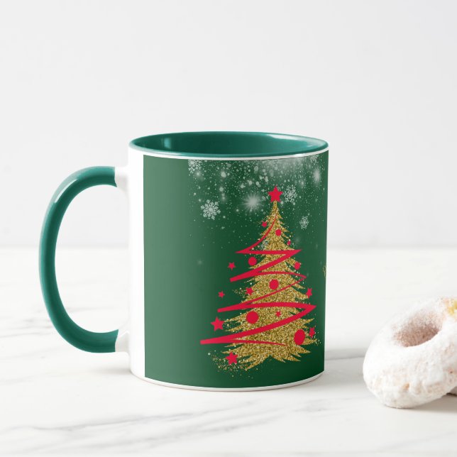 MUG グリーンエレガントなクリスマス♡ (Avec donut)
